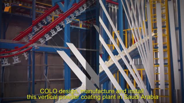 Línea vertical de pintura electrostática en Arabia Saudita